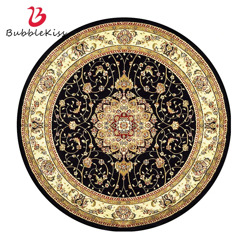 

Bubble Kiss Round Rug And Carpets For Living Room American Style Home Decoration Floor Mats Classical Flower Pattern Bedroom Pad