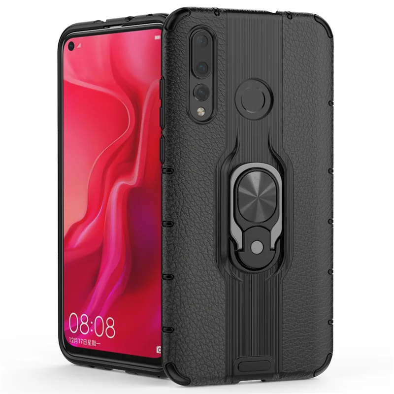 Чехол для huawei Nova 4 чехол кольцо Броня магнитный держатель ударопрочный мягкие чехлы для телефона для huawei Nova 4 Чехлы Роскошные