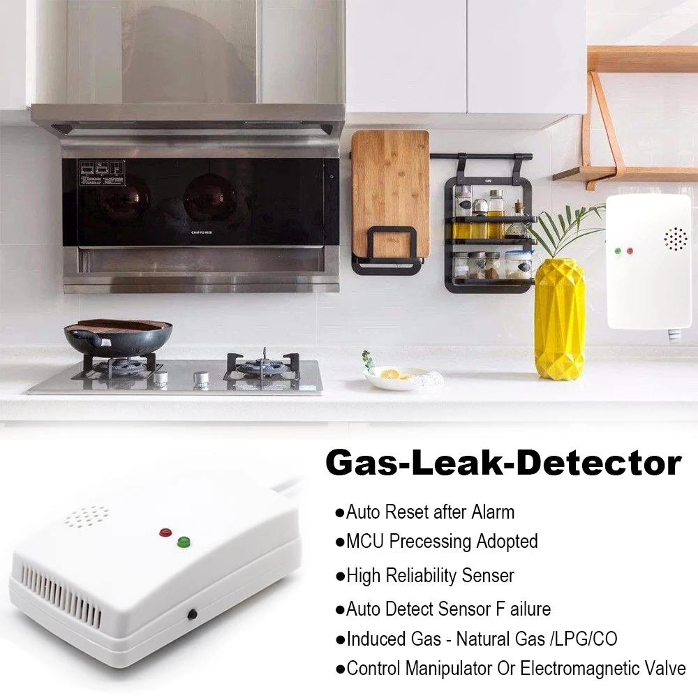 panic button alarm system Independent Carbon Monoxide Detector Gas Detector Gas Alarm Sensor Methane Propane Gas leak Detector EU Plug LCD Security ring alarm hub plus keypad