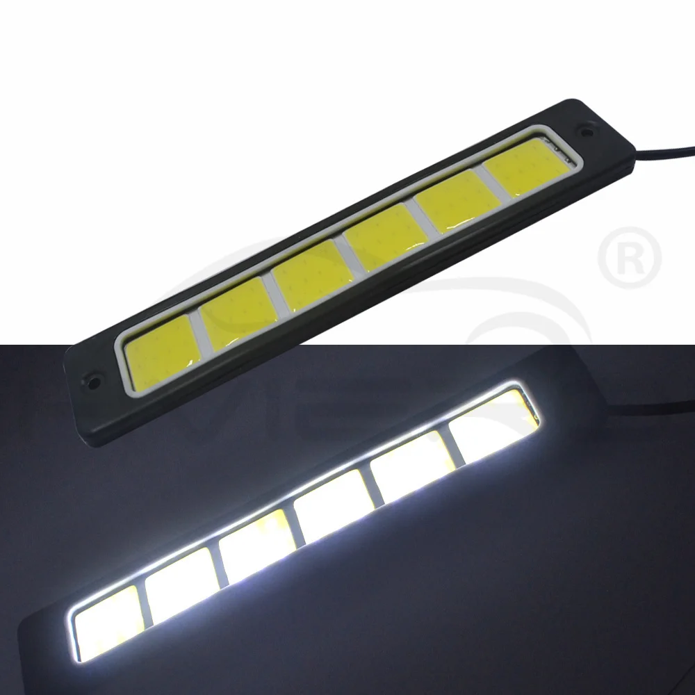Hviero White COB DRL Silica LED DC 12V 19cm Daytime Running Light DRL Auto External Flexible Lights Waterproof Fog Lamp Car Styling