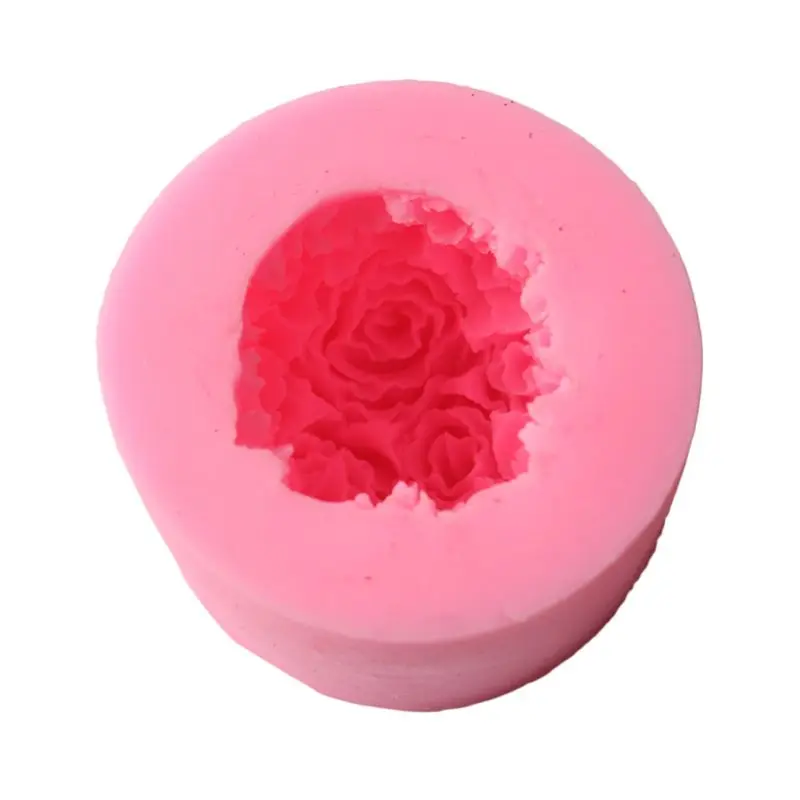 Pink 02 2шт 3D цветок розы силиконовая свеча форма для мыла Сделай Сам глина для изготовления торта шоколадные кондитерские инструменты аксессуары - Цвет: Pink 02