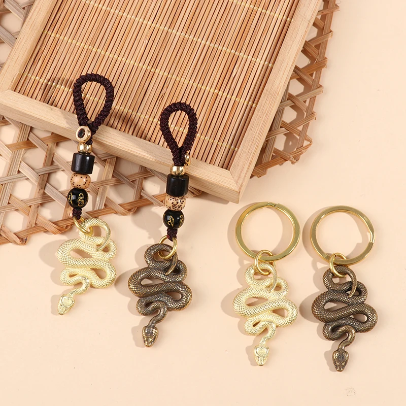 1pc Handmade Key Chain Brass Metal Snake Shape Keychain Fashion Animal Ring Bag Pendant | Украшения и аксессуары