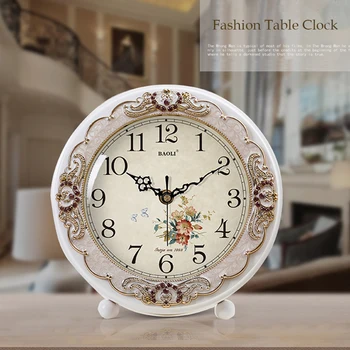 

HOT EUROPEAN MUTE LACE TABLE CLOCK MODERN DECORATION LIVING ROOM CREATIVE DESK CLOCK FASHION BEDROOM PASTORAL SIMPLE TABLE WATCH