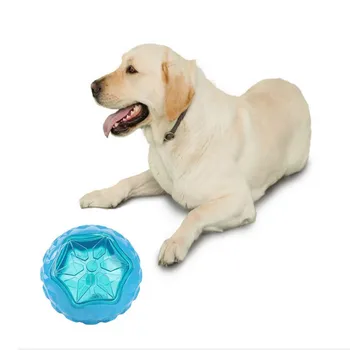

Pet Dog Durable Molar Toy Puppy Interactive Chew Ball Bauble Funny Luminous Round Ball Plaything Pet Squeak Training Toy for Dog
