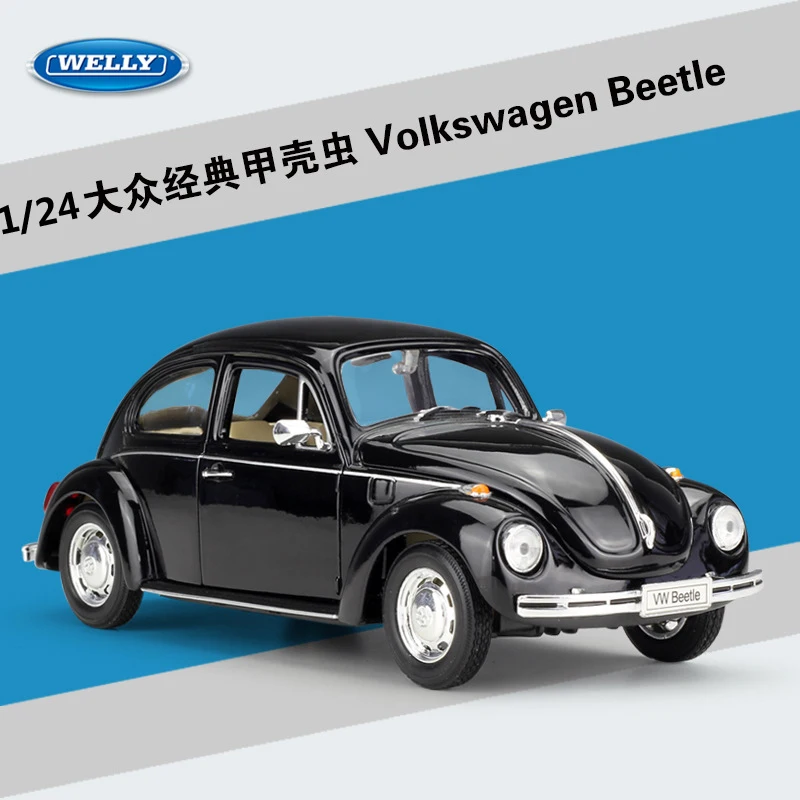 Модель литая автомобиля Welly 1:24 металлическая классическая модель Volkswagen Beetle VW