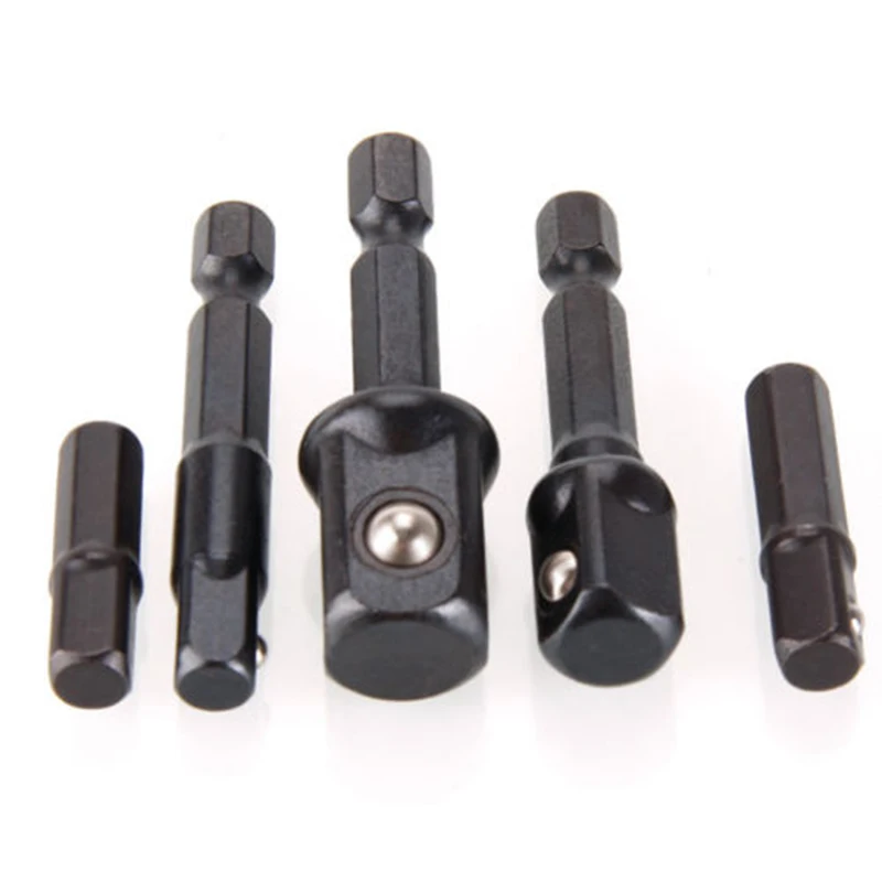 

5pcs/Set Socket Bit Adapter Drill Nut Driver 1/4 3/8 1/2 Power Extension Bar