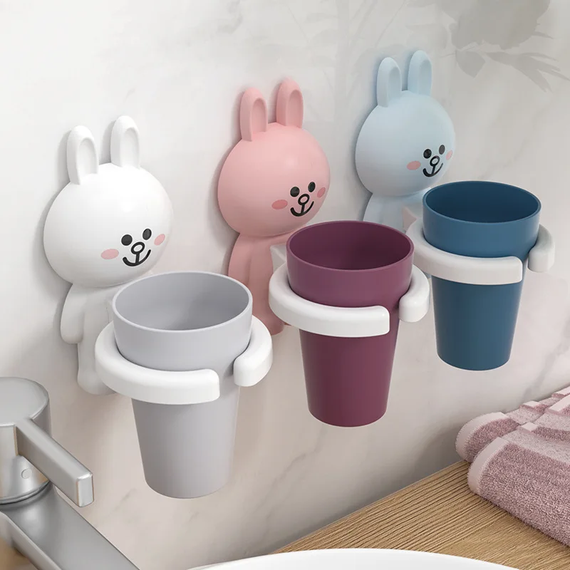 Soporte para cepillo dental infantil, soporte para pared, vaso para cepillo de dientes seguro para bebé, taza de lavado no tóxica, suministros fuertes para baño anticaída