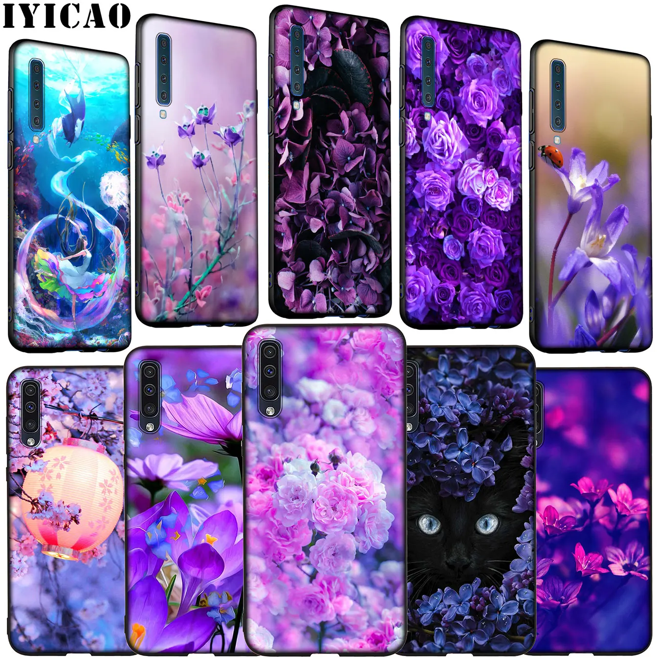 Мягкий силиконовый чехол IYICAO infinity on purpl для Samsung Galaxy A70 A60 A50 A40 A30 A20 A10 M10 M20 M30 M40 A20E |