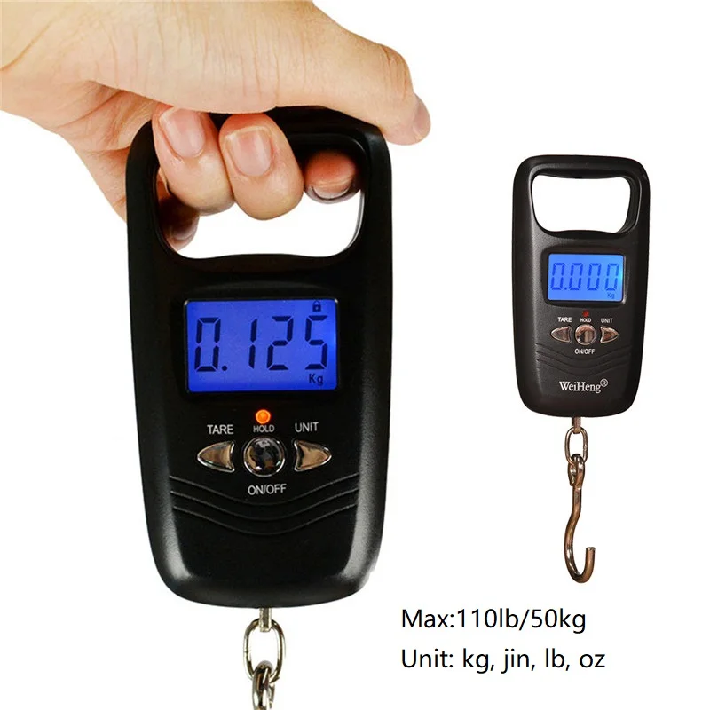 50kg/10g Digital Hanging Luggage Pocket Weight Electronic Scale Hook Tools US 