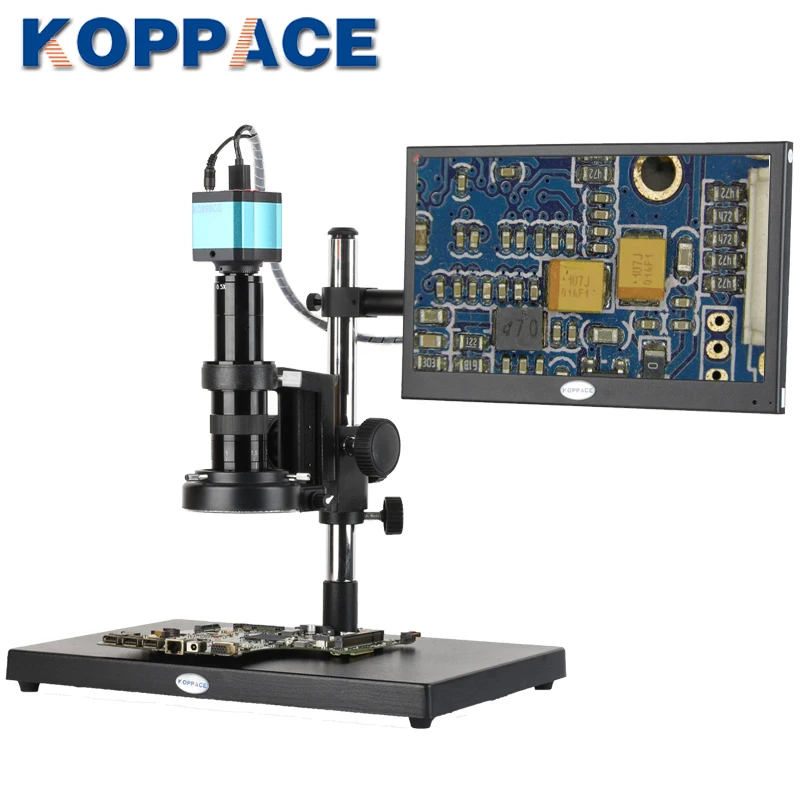 KOPPACE 15-100X 21MP Full HD 1080P HDMI HD выход промышленный микроскоп видеокамера для ремонт телефона pcb 13,3 дюймов экран дисплея