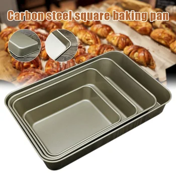 

Hot Nonstick Bakeware Rectangular Cake Pan Multipurpose Quick Release Cake Bread Toast Baking Pan D6
