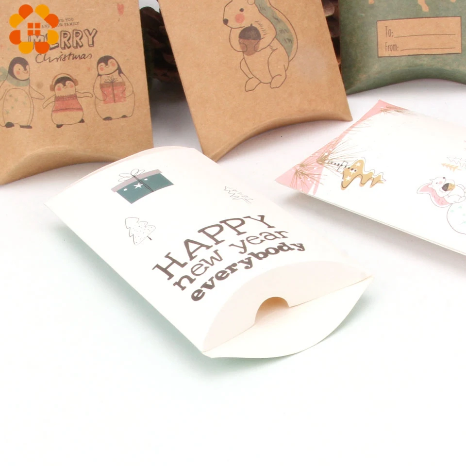 8 шт белая и крафт-бумага рождественские подарочные коробки для конфет упаковочные коробки для гостей Подарочный пакет для рождественской вечеринки Подарочный декор для детей
