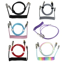 

Mechanical Keyboard Aviator Cable Type-C USB Aviation Connector Spring Coil Wire Data Spiral Line Rear Aviation