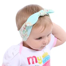 Europe And America Hot Selling Printed Rabbit Eared CHILDREN'S Headband Infant Knot Hair Band Headdress 4-Color