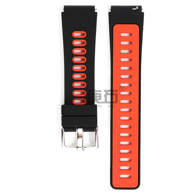 Black Red 18 мм силиконовый ремешок для наручных часов Ремешок для Casio W-S200H W-800H W-216H W-735H F-108WH W-215 AEQ-110W - Цвет ремешка: Black Red