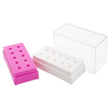 10 отверстий для полировки ногтей головка сверла коробка для хранения держатель дисплей инструменты для дизайна ногтей Прямая поставка