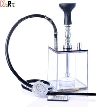 KYQRTZ акриловая бутылка для воды кальян набор с дымовой трубой, шланг для кальяна, светодиодный светильник и аксессуары для кальяна