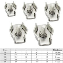 2 шт. зажимы для троса из нержавеющей стали одинарные/двойные зажимы для кабеля M2 M3 M4 M5 M6 для стальной проволоки s