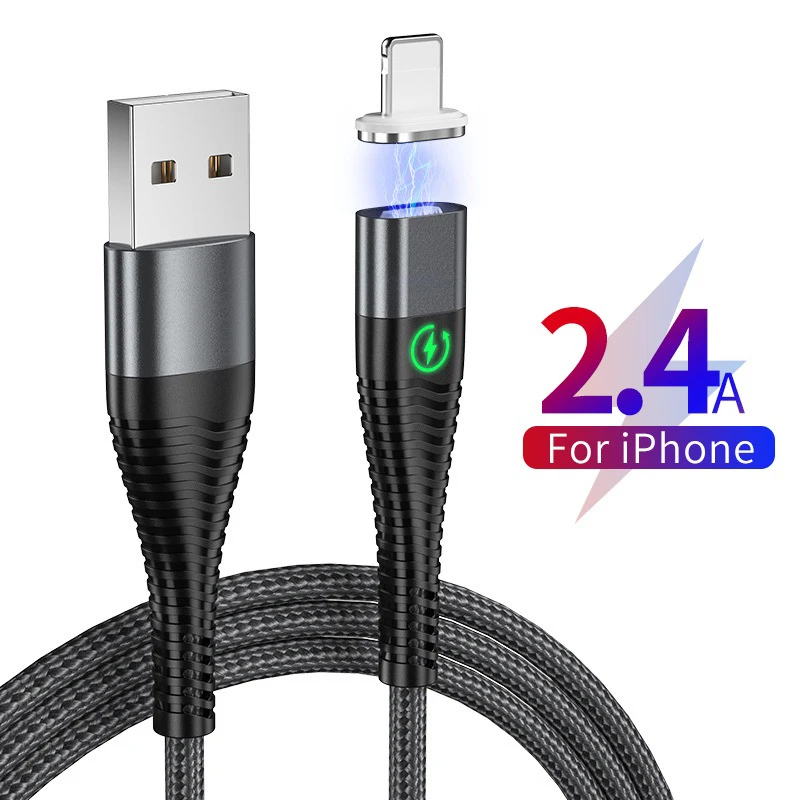 Светодиодный магнитный Usb кабель для быстрой зарядки 1 м 2 м|Кабели мобильных