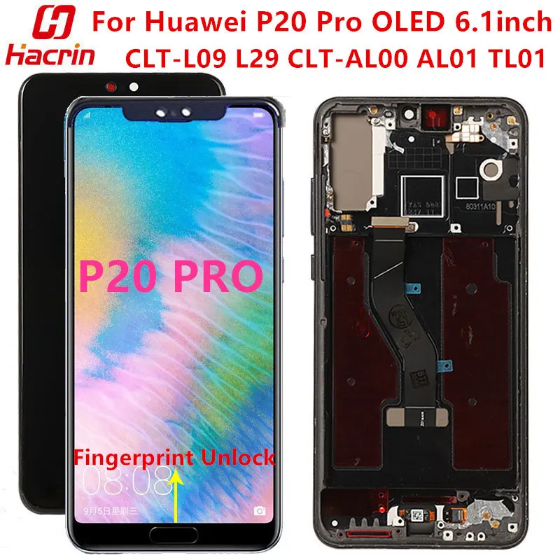 

OLED Screen For Huawei P20 Pro Display Screen Tested Lcd Display+Touch Screen With Fingerprint For Huawei P20 Pro CLT-L09 AL00