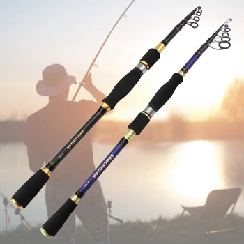 

1.8M-2.7M Carbon Fiber Lure Spinning Rod telescopic Travel fishing pole M power 7-28g lure Weight 12-25lb line weigh