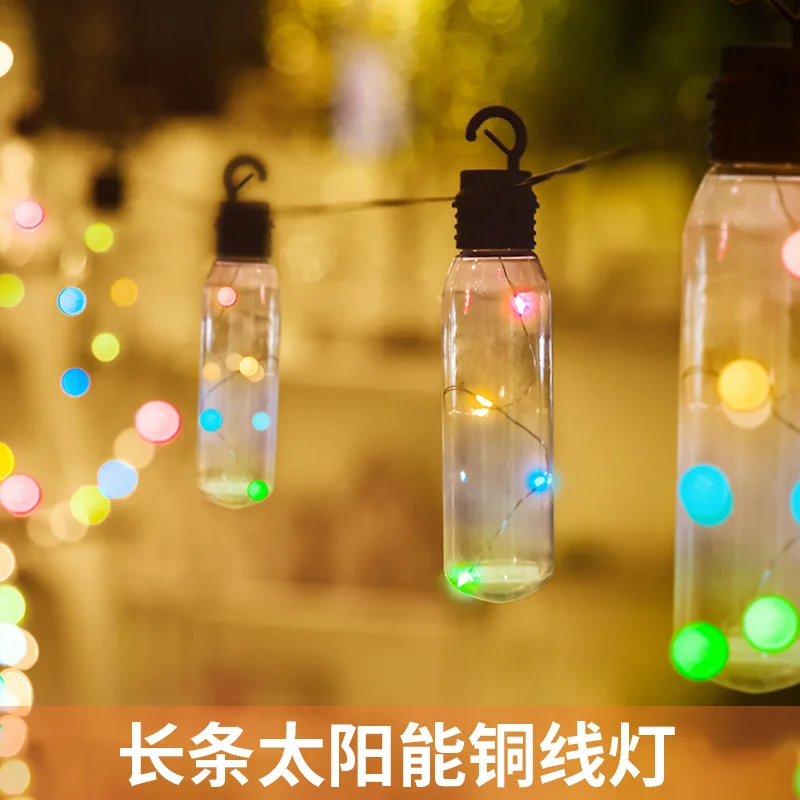 New Style Outdoor Waterproof Decoration Solar Strip Light Christmas New Year Courtyard Lawn Light Solar Copper Lamp