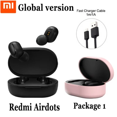 Global add Set 1 Xiaomi Redmi AirDots TWS Bluetooth 5,0 беспроводные наушники для зарядки 8D Bass стерео наушники с микрофоном свободные Наушники управление AI - Цвет: Global add Set 1