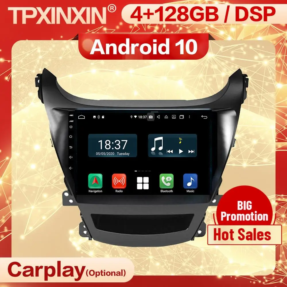 Автомобильный стереоприемник Carplay 2 Din на Android для Hyundai Elantra 2014 2015 2016 видеомагнитола