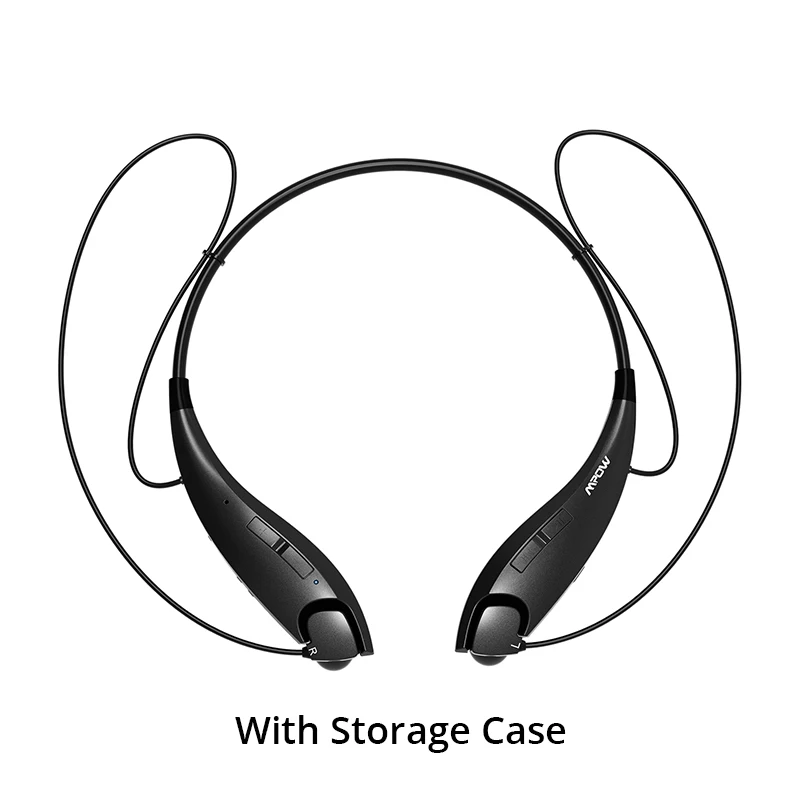Black With Case Mpow Jaws, беспроводные наушники, Bluetooth наушники, на шею, с завязками, стильные наушники, гарнитура, вызов для iPhone, Xiaomi, huawei, смартфон - Цвет: Black With Case