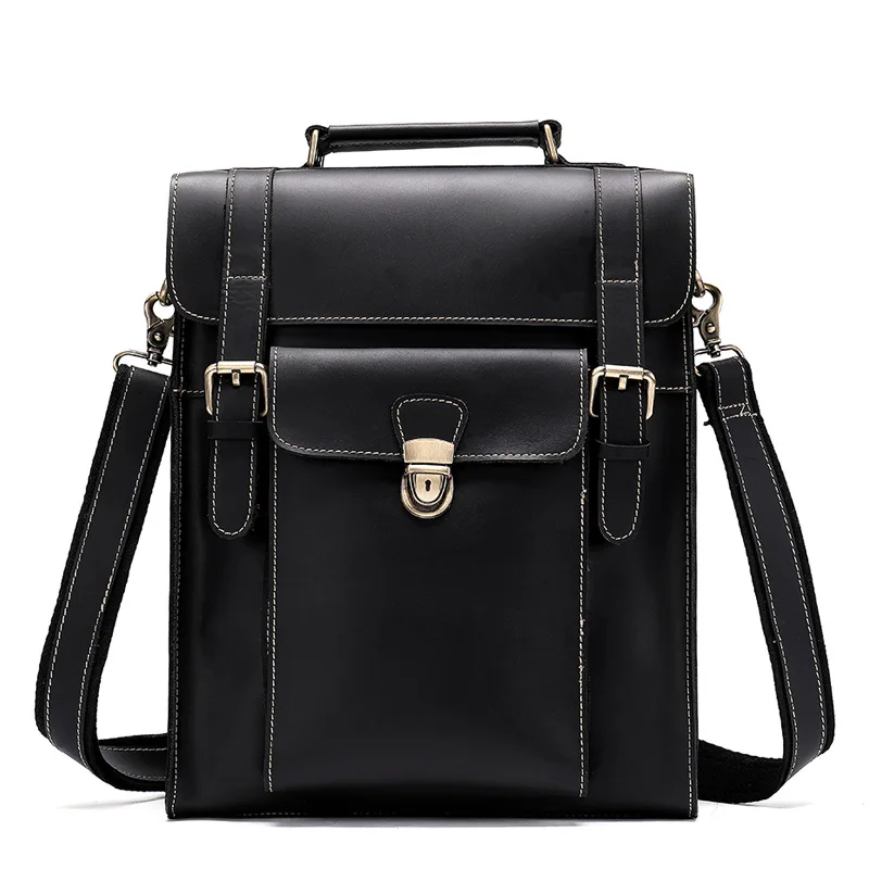 

Crazy Horse Leather Men Backpack Retro Travel Backpack Multifunction Laptop Backpack