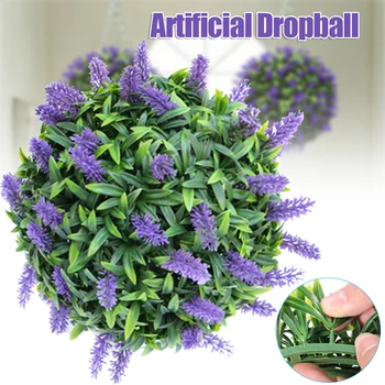 

Homemade Purple Lavender Hanging Topiary Ball Flower Plant Decor Basket Pot Handmade SAL99