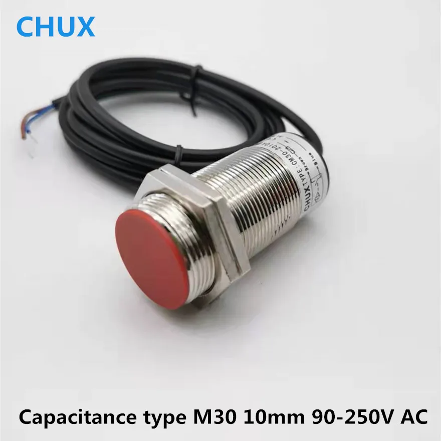 

CHUX Capacitive Type Proximity Sensor 250v AC 2 wires NO/NC 10mm Distance Metal Case CM30-10-ACA/ACB Capacitance Type M30 Switch