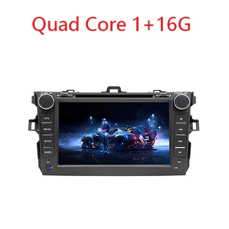 Quad Core 1G 16G 2 din 1024*600 android 8,1 В тире Автомобильный dvd-плеер радио gps Видео головное устройство для Toyota corolla 2007-2011 - Название цвета: Quad Core 1G 16G