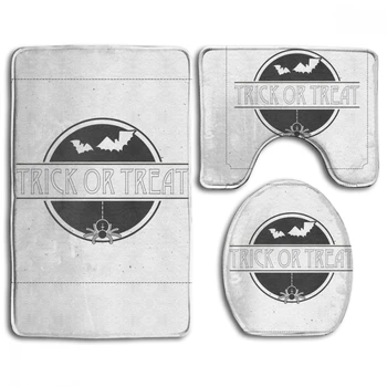 

CHARM HOME Bat Fly Trick Or Treat Halloween Bathroom Antiskid Pad 3PCS/Set Toilet Seat Cover Anti-slip Bathroom Accessories