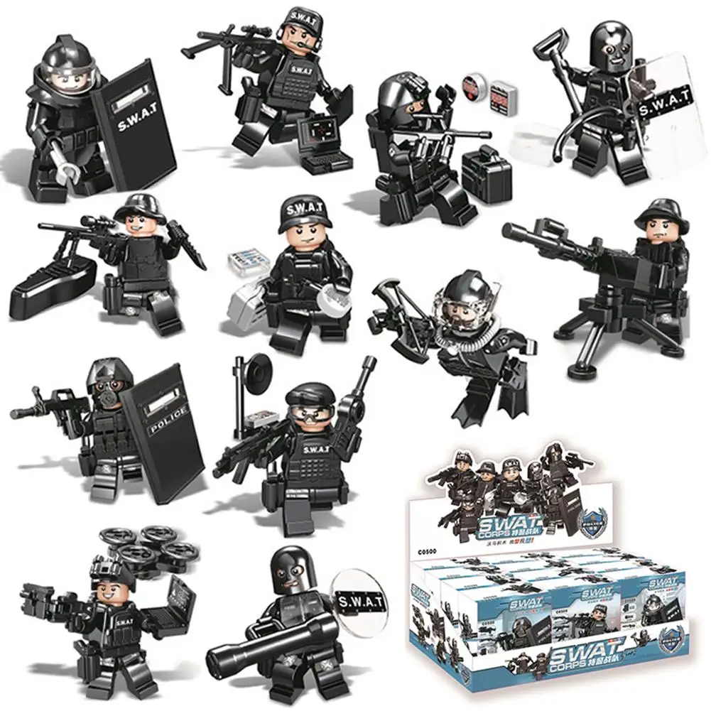 

Legoings Armed SWAT Building Blocks Kids Toys NEW Military Team Special Forces Soldiers Bricks Figures Guns Weapons Compatible