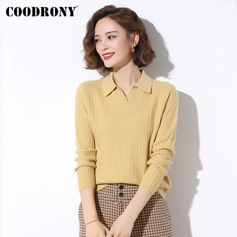 COODRONY Brand Link Shoulder Sleeve Pullover Slim Sweaters Female 2020 Autumn Winter Casual Knitwear Wool Jumpers Women W1078