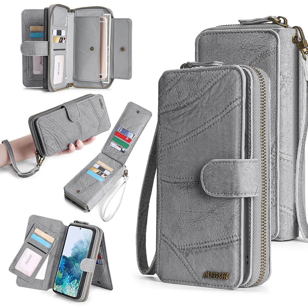 Кожаный чехол бумажник для Samsung Galaxy Note20 M21 M31 S7 S8 S9 S10 S20 Plus A20E A40 A50 A51 A70 A71