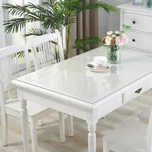 Soft Glass Table Cloth 1mm PVC Transparent Tablecloth Waterproof Rectangular Table Cover Pad Kitchen Oil-Proof Table Mat