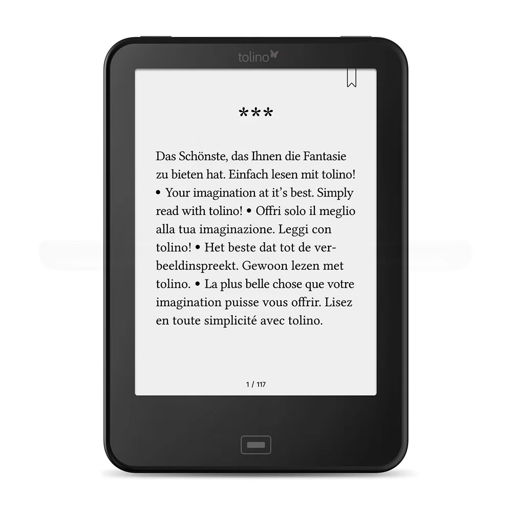 Tab2 flip page Tolino Vision 2 black электронная книга 6 дюймов e ink подсветка 1024x758 сенсорный экран