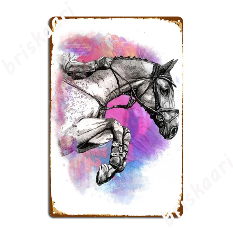 

Poster Horse Horses Jumping Metal Signs Club Painting Décor create pub Garage Tin sign Posters