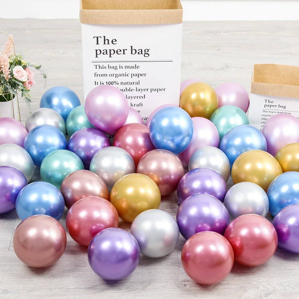 10/20/50 pcs 5 inch Pink Silver Green Blue Metallic Balloons Chrome Helium Globos Wedding Decorations Happy Birthday Party | Дом и сад