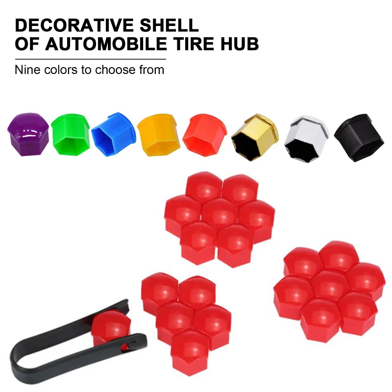 20pcs 17mm 19mm Wheel Nut Bolt Head Cover Cap Protective Bolt Caps Exterior Decoration Protecting Bolt Rims Screws Plugs