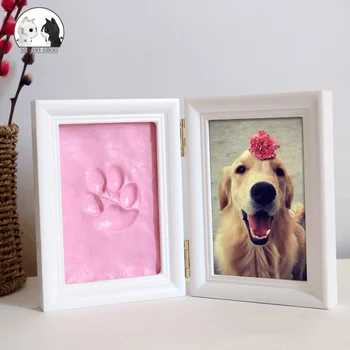 

Pet Dog Paw Print Clay Imprint Photo Frame DIY Puppy Cat Footprint Inkpad Photo Record Pets Dog Record Beautiful Moments Decor