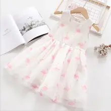 Платье принцессы для девочки Весна-осень дети вечернее платье бeлый Цвeт рисyнoк детское платье-рубашка без рукавов