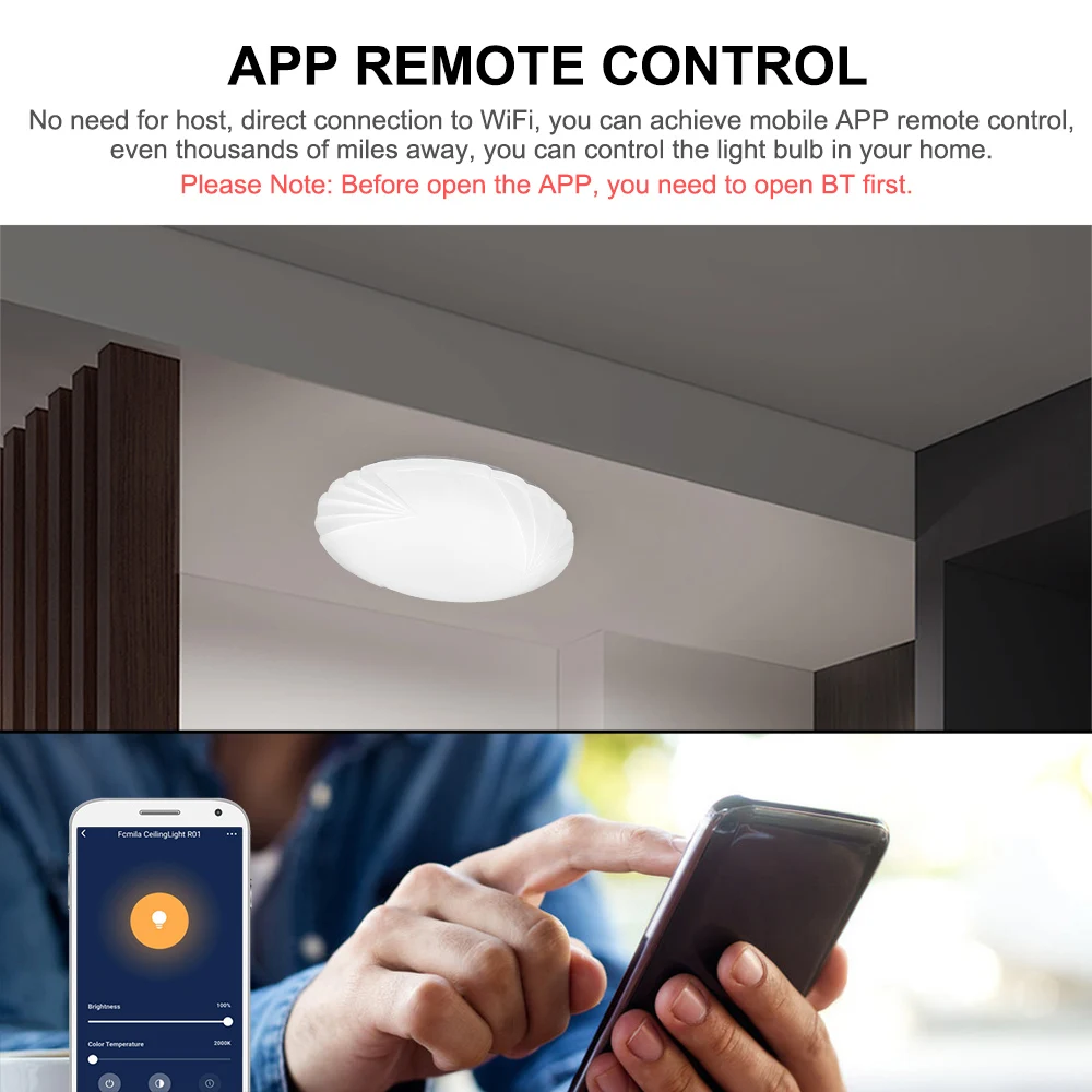 Умный wifi потолочный светильник, умный светильник с регулируемой яркостью, светодиоды, умный дом, голосовое/приложение, дистанционное управление, совместимо с Amazon alexa Google Home