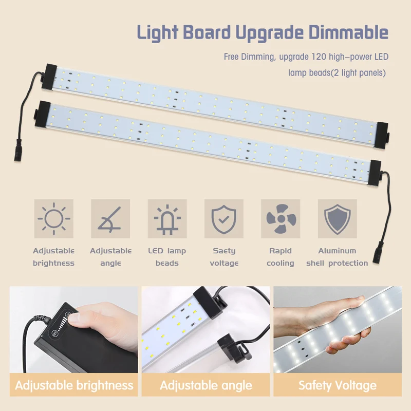 Fotográfico de Led com Caixa de Luz Cores e Caixa de Fotos de Fundo Kit de Iluminação para Fotografia de 40 Softbox com 5 Estúdio - 60 80cm - Image 3