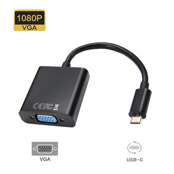 

Type C Male to VGA Female HD 1080P Video Converter Cable USB 3.1 to VGA Adapter for Apple Macbook Google Chromebook Pixel