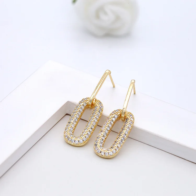 

S21 Oval ring full drill Earrings