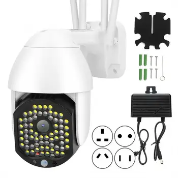 

1080P WiFi HD Camera IP66 Night Vision 68 Lights Sound-Light Alarm PTZ Cam for Onvif 100-240V Hot