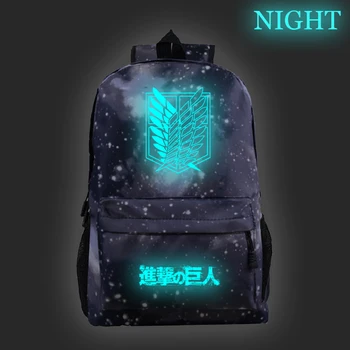 

Attack on Titan Luminous Bags Men Women Boys Girls Back to School Gift Backpack Fashion Shouler Rucksack for Men Women